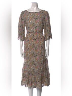 ba&sh pink green beige maxi dress size Small